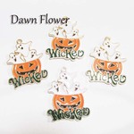 【D-0914】5pcs　パンプキンヘッド　30×22mm　オレンジ　チャーム　ハンドメイドパーツ