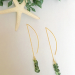 再々販☆グリーンアパタイト×シンプルアメリカンピアス