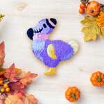 刺繍ブローチ「ハロウィン・ドードー（ゴースト）」