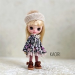 【完成品】プチブライス　アウトフィット　リバティワンピース3点セット　ハンドメイド　服