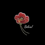 ビーズ刺繍のブローチ　-チャーミングなお花ポピー-red flower