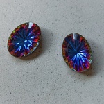 1個　ドイツヴィンテージ　ボルケーノ　オーバルグラスストーン　18×13mm