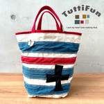 tuttifun＊赤と青のストライプバッグ
