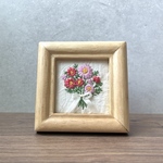 季節の刺繍　ミニフレーム　コスモスのブーケ
