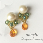 再販♡パール&タンジェリン オリエンタルピアス