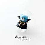 🍷🧸【 🎃Halloween series 】Teddy bear ring ✵ ヴァンパイアくまさんの指輪   フリーリング  