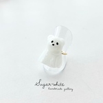 👻🧸【 🎃Halloween series 】Teddy bear ring ✵ 暗闇で光るゴーストくまさんの指輪   フリーリング  