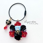 🥀🧸🦇【 🎃Halloween series 】 Halloween wreath  ✵ ヴァンパイアくまのハロウィンリース  ネジ式ワイヤー  キーホルダー バッグチャーム