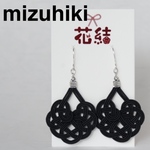 【ブラック】水引　袈裟結びアレンジ　ピアス　イヤリング