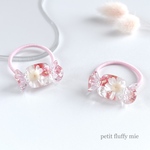 【282】flower candy..ヘアゴム　ピンク　レジン　子供　キッズ　花　ハンドメイド　ベビー　花