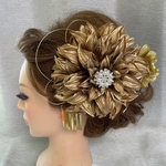 ゴールド髪飾り　和装髪飾り