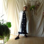 【SALE】インド綿のシャツワンピース＆カーディガン●ホワイト