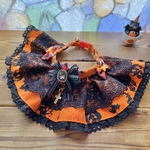 犬・猫の首輪　26～29　cocoちゃんフリルチョーカー　レース仕様・オレンジ・ハロウィン・姫