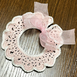 ☆受注製作☆Flower frill collar ~いちごみるく~