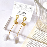 ピアス ロングピアス クリア ちゅるん シンプル キレイめ 大人かわいい 上品 ゴールド ロング ゆらゆ ゆれる