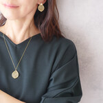 14kgf＊ロングにもショートネックレスにも！リーフロングネックレス