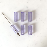 Vintage Clear Purple Tube Beads