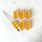 Vintage Clear Orange Tube Beads
