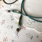 ☆lasu06cat様専用   本革グリーン☆シンプルなグラスコード