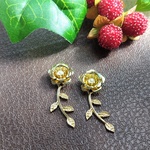 162【再販×11】黄金の薔薇姫【イヤリング・ピアス】