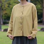 ⚪︎貴重なざくろ染⚪︎前ボタンブラウス（備後節織）