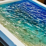 協会設立記念！完成品在庫有り！即納　ブルームーンビーチ　壁掛けアートインテリアパネル レジンアート