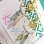 クリスタルと太陽のジャラジャラキラキラピアス🌞