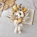 アネモネとミモザのドライフラワースワッグ/ミニブーケ