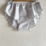 ふんどしパンツ 単品　立体裁縫　リラックスショーツ　ふんどしショーツ　綿麻　ライトグレー　花柄