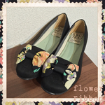 thankyou価格♡【22.5〜25cm】フラワー柄リボンぺたんこ靴♪