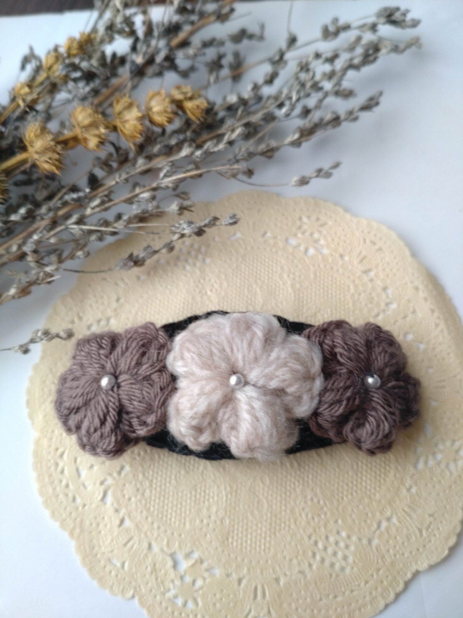 ヘアゴム】ハンドメイド 編み物 うまく 模様編み毛糸 秋冬 ヘア