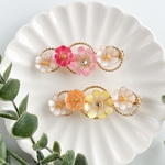 コスモスとツイストリングのヘアクリップ／バレッタ💠