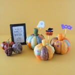 ハロウィンピック付きこっくりパンプキン＜3点セット＞