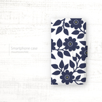手帳型スマホケース BLUE FLOWERS 【受注生産】