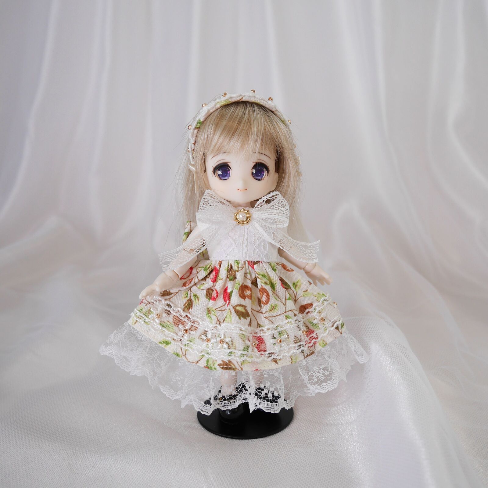 小花柄アイボリードレス 女の子サイズ シルバニア ハンドメイド シルバニアファミリー＊ドレス＊女の子サイズ その他人形 merril