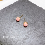 ✴︎高品質✴︎ インカローズ  天然石一粒ピアス/Gサージカルステンレス