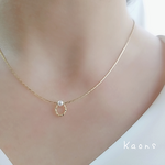 18kgp ホースシューネックレス　スワロフスキーパールネックレス　華奢　オフィス　おしゃれ　可愛い　シンプルネックレス