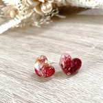 再販♥️淡水パールと赤いハートピアス/イヤリング　サージカルステンレス　ニッケルフリー　