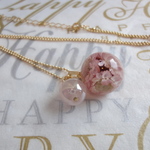 フラワードーム桜花アクア水晶ネックレス