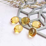 【30個】【15mm】【マスタード】　大ぶり　ぷっくり ドロップ　クリスタルクリア　アクリルビーズ トップホール　アクセサリーパーツ 　ハンドメイド　DIY　AB021-4