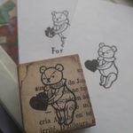 腰の低いテディベアはんこ🧸❤