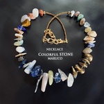 NC380-401マルチストーンチップColorful Natural*天然石ネックレス  *送料無料*
