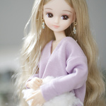 受注生産　ラベンダー★両Vネックトップス　ミニワンピ1/6ドール用リカちゃん服アウトフィット