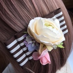 お花のストライプフォーククリップ