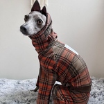 オーダー犬服 オータムチェック ジャガードロンパース 