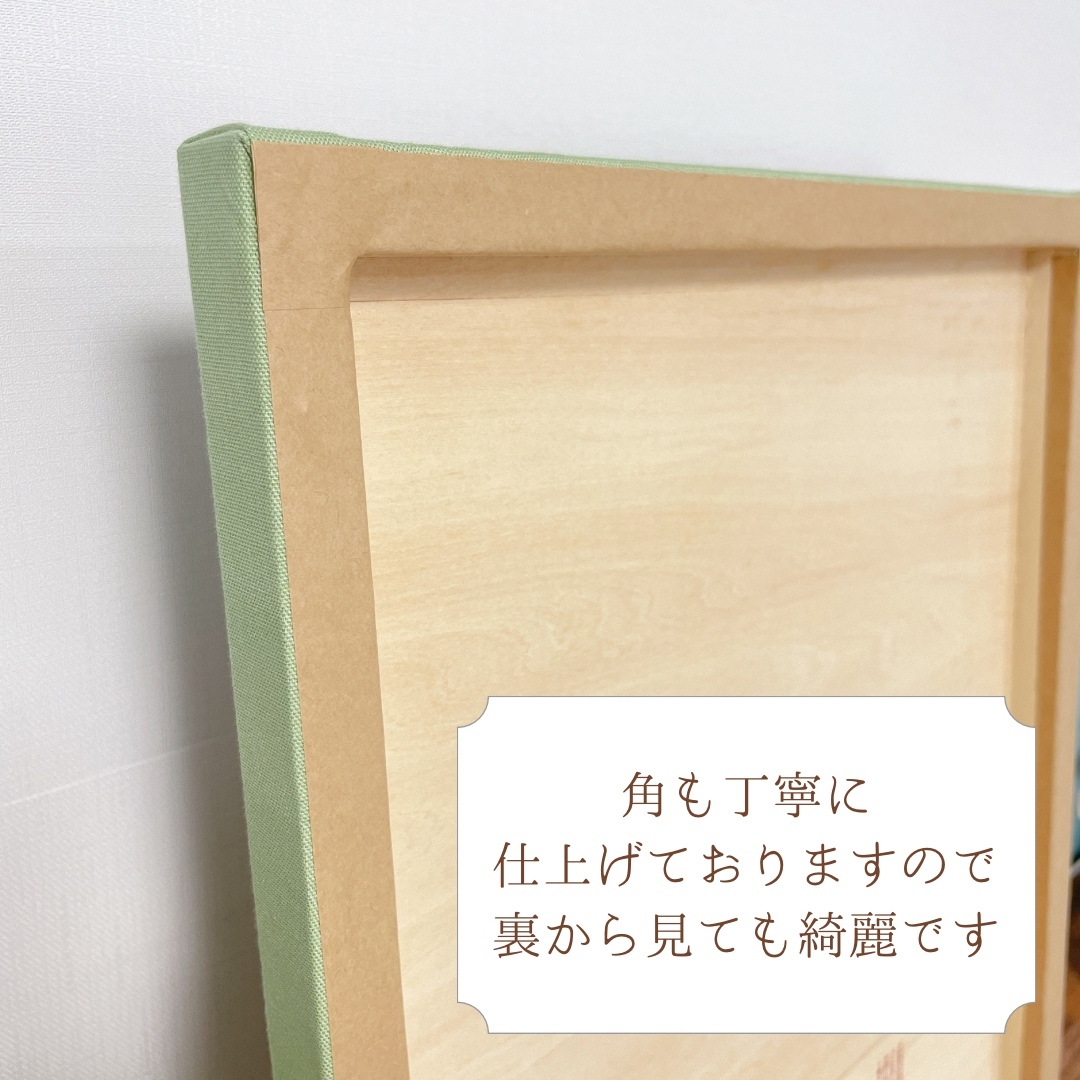 送料無料】リスとリンゴ刺繍の秋色ウェルカムボード（グリーン）結婚式