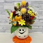 【早割10%引】ハロウィンアレンジ　カボチャと黄色いモフモフ