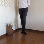 p様ご予約・ストレスフリー・スーパーストレッチのスリムストレートパンツ(股下丈無料調整)・ブラック
