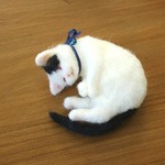 木のカップ猫　あお★ご予約品