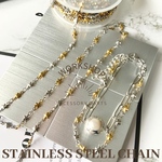 ☆再入荷【50cm】ステンレススターチェーン　バイカラー